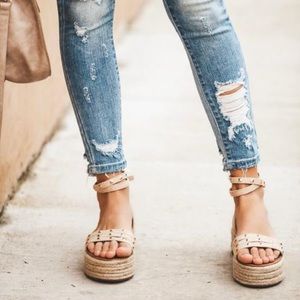 Mary Jane studded espadrille sandal